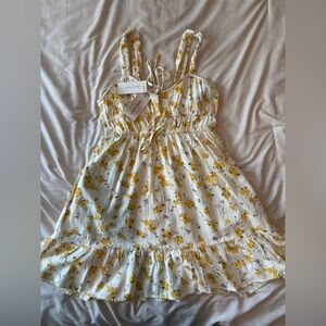 Floral Summer Dress with Yellow Accents